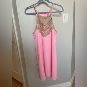 EUC- Size 14- Lilly Pulitzer-Pink and Gold dress